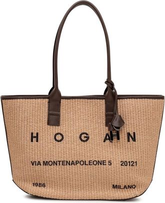 Hogan Tote Bags, female, Beige, Size: ONE SIZE Address Tote Bag