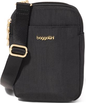 Baggallini Modern Take Two RFID Crossbody Bag in Black With Gold Hardware at Nordstrom