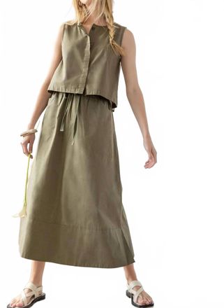 Lilla P Hidden Placket Top In Kelp