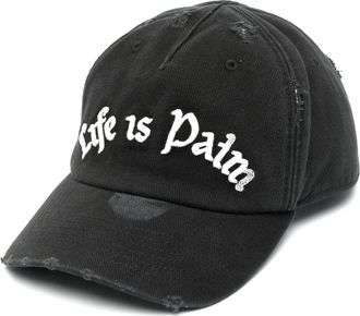 Palm Angels distressed baseball cap - men - Cotton/Polyester/Cotton - One Size - Black