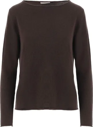 Allude Cashmere Sweater with Round Neckline and Long Sleeves