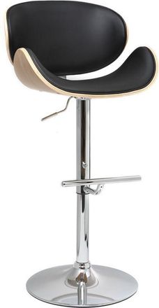 Miliboo Taburete De Bar Dise&ntilde;o Negro Y Madera Clara Walnut