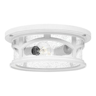 Loops Outdoor IP44 1 Bulb Flush Light Low Ceiling White LED E27 40W