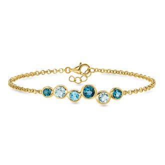 Ross-Simons Tonal Blue Topaz Bracelet in 18kt Gold Over Sterling