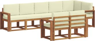 vidaXL Conjunto De Sof&aacute;s De Exterior 8 Uds. Natural Y Crema Vidaxl