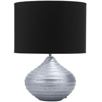 Beliani Lampada da tavolo in ceramica in color argento Kuban