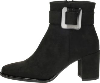 Marco Tozzi Enkellaarsjes Hak - Dames - Laarzen met Hak - Zwart - 40 EU - Schoenen
