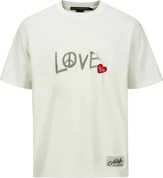 Andersson Bell Camiseta Blanca con Parche de Coraz&oacute;n - Tops - Hombre - Blanco - M