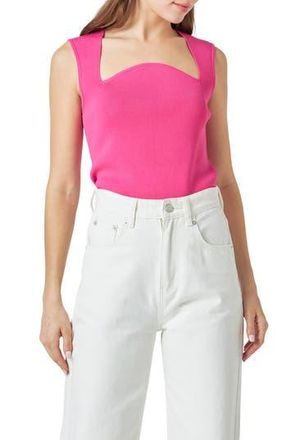 endless rose Sculpted Neck Knit Tank in Pink at Nordstrom Rack, Size X-Small