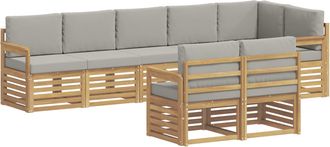 vidaXL Conjunto De Sof&aacute;s De Exterior 8 Uds. Blanco Y Gris Claro Vidaxl