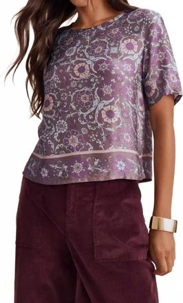 Splendid Violet Short Sleeve Top In Napa Paisley