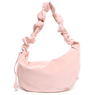 Generic Cymwer Women Synthetic Leather Pleated Vintage Hobo Handbag with Zipper Daily Use(Pink) (Pink)