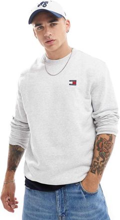 Tommy Jeans Felpa vestibilità classica grigia con logo-Grigio