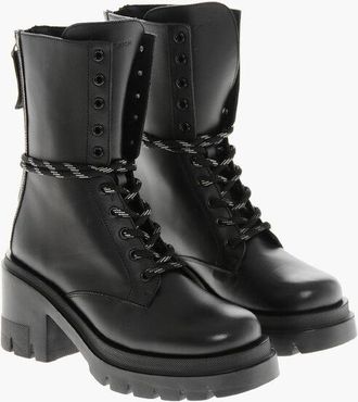 Woolrich Leather Combat Booties with Carrion Sole 7cm size 40