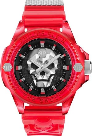 Philipp Plein The Skull Plastic Strap Watch, 44mm in Transparent Red at Nordstrom Rack