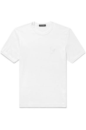 Dolce & Gabbana Slim-Fit Logo-Embroidered Cotton-Jersey T-Shirt