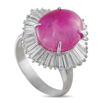 Luxury Bazaar Platinum 1.70ct Diamond and Ruby Ring MF14-050626