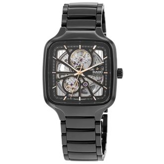 Rado True Square Automatic Open Heart Black Dial Ceramic Unisex Watch R27086162