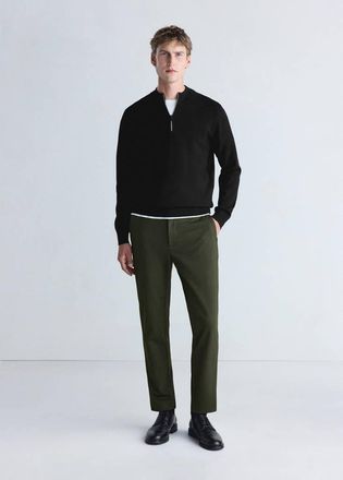 Mango Pullover comfort stretch zip nero - Uomo - XXL - MANGO MAN