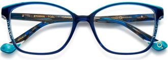 Etnia Barcelona Etosha Rectangular Gradient Blue Eyeglasses with Tortoiseshell Temples