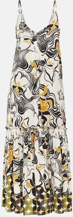 Dries Van Noten Printed satin maxi dress