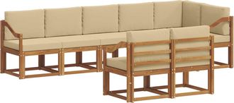 vidaXL Conjunto De Sof&aacute;s De Exterior 8 Uds. Natural Y Beige Vidaxl