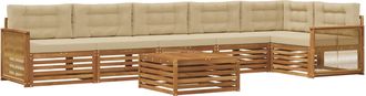 vidaXL Conjunto De Sof&aacute;s De Exterior 7 Uds. Natural Y Beige Vidaxl