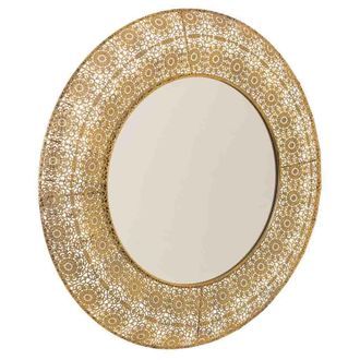 Wanderlust Deco Espejo De Metal Dorado 83x4.5x83