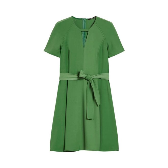 Kleedjes, Dames, Groen, XS, Groene A-lijn jurk met uitsnede