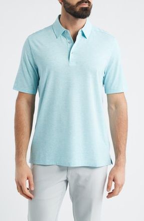 Johnston & Murphy XC Apex Performance Polo in Aqua Heather at Nordstrom, Size Xxx-Large