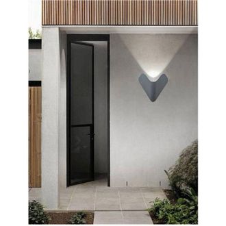 Trade Shop Trade Shop Traesio - Trade Shop - Applique Led Esterno Parete 12w Alluminio Grigio Luce Fredda Calda Naturale Es61