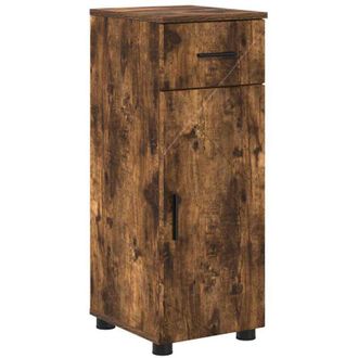 vidaXL Gabinete De Ba&ntilde;o Con Caj&oacute;n Roble Ahumado 30 X 35 X 80 Cm Vidaxl