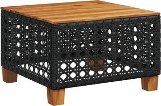 vidaXL Mesa De Jard&iacute;n Rat&aacute;n Pe Y Madera Acacia Negro 55x55x36 Cm Vidaxl