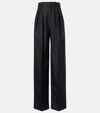 Saint Laurent Pantaloni a gamba larga in lana e mohair