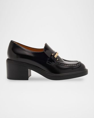 Tod's Gomma Leather Block-Heel Loafers