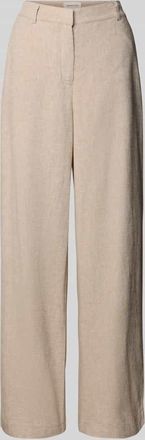 Moss Copenhagen Straight Leg Leinenhose mit Eingrifftaschen Modell Pennie Ginia in Beige, Größe L