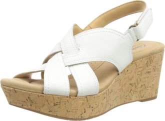 Clarks Womens Rose Erin Sandal, White, 5 UK
