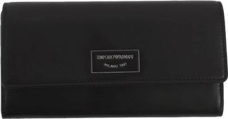 Armani Zwarte Portemonnee voor Vrouwen - Dames - Portefeuilles - Zwart - ONE Size - Tweed - Accessoires