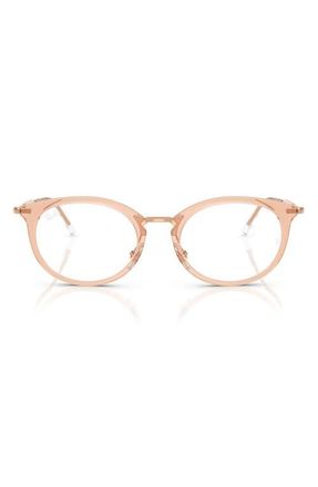 Ray-Ban 53mm Oval Optical Glasses in Beige at Nordstrom