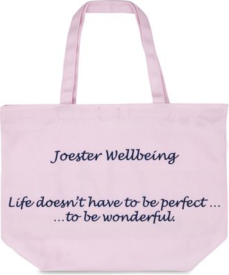 Generic Joester Wellbeing - Cotton/Canvas Tote Bag. (Quote 3: Life doesnt have to be perfect to be wonderful., Pretty in Pink)