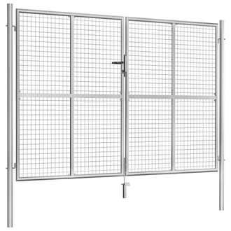 Berkfield Home Garden Gate Galvanised Steel 306x225 cm Silver