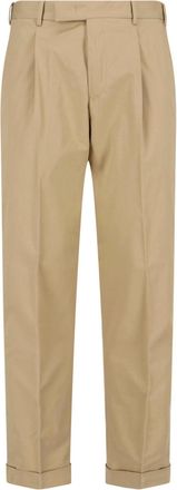 Pantaloni Torino Tailored Beige Trousers With Clean Front