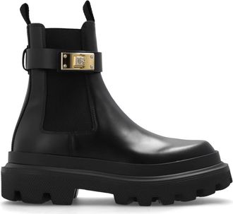 Dolce & Gabbana Zwarte enkellaarsjes - Dames - Chelseaboots - Zwart - 36 EU - Leer - Schoenen