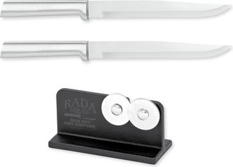 Rada Cutlery 7-Inch Slicer Knife Set of 2 & Quick Edge Knife Sharpener