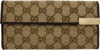 Gucci Brown Canvas Wallet (Tri-Fold) (Pre-Owned)