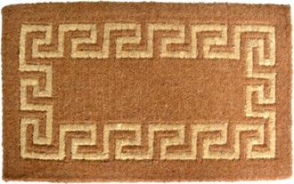Imports Decor Greek Key Pattern Handcrafted Door Mat, Geometric Woven Entryway Rug, Durable Indoor Outdoor Floor Mat