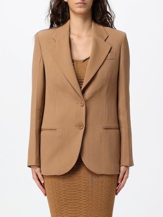 Elisabetta Franchi Blazer monopetto in gabardine con rever a lancia e due bottoni