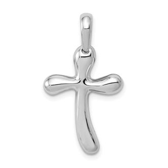 Diamond2Deal 14k White Gold Freeform Cross Pendant