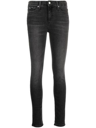 Calvin Klein Jeans Jeans skinny a vita media - Nero