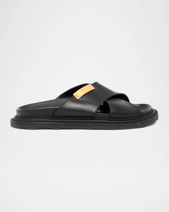 Moschino Faux-Leather Mule Sandals